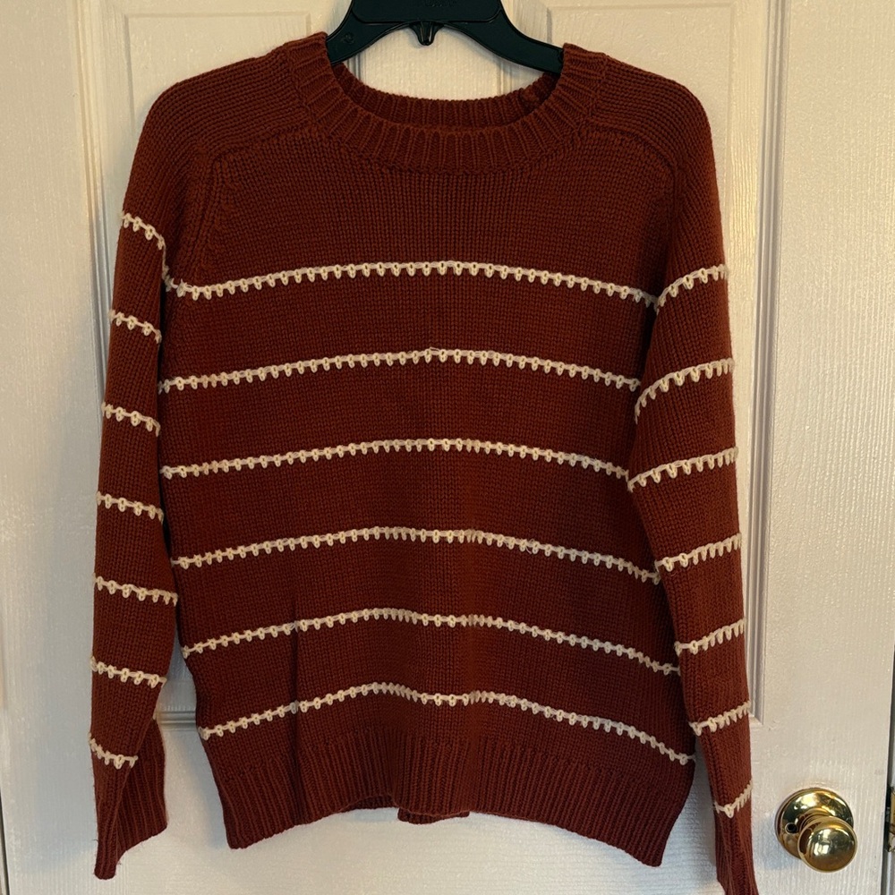 Staccato Rust and Cream Striped Sweater